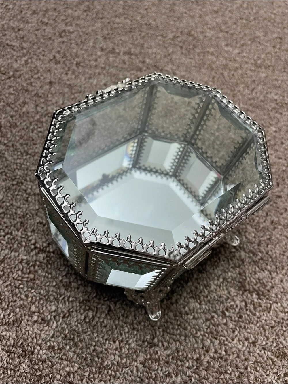 Nicole Miller Home Glass and Metal Trinket Box